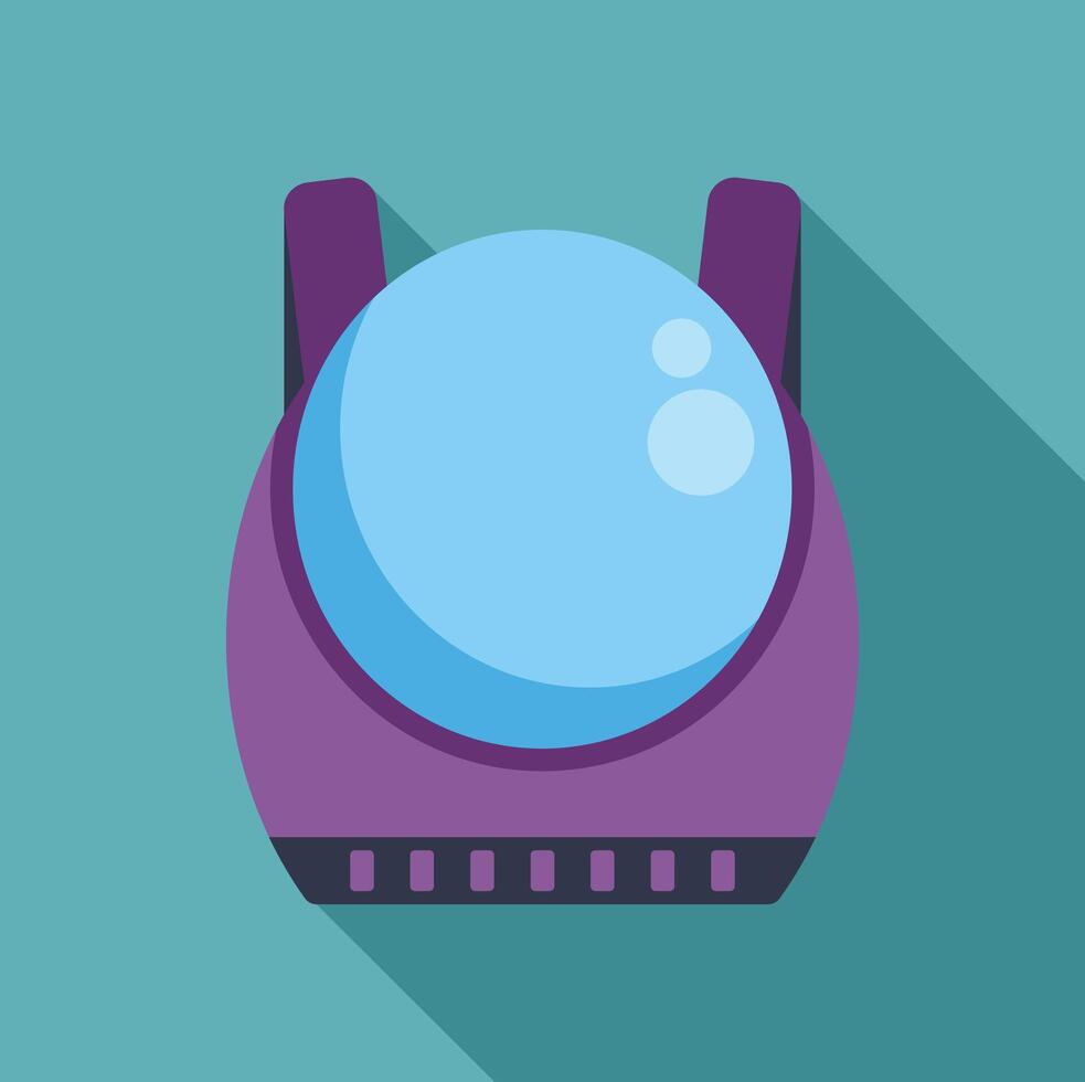 Purple astronaut space suit chestplate protecting cosmonaut in outer space vector