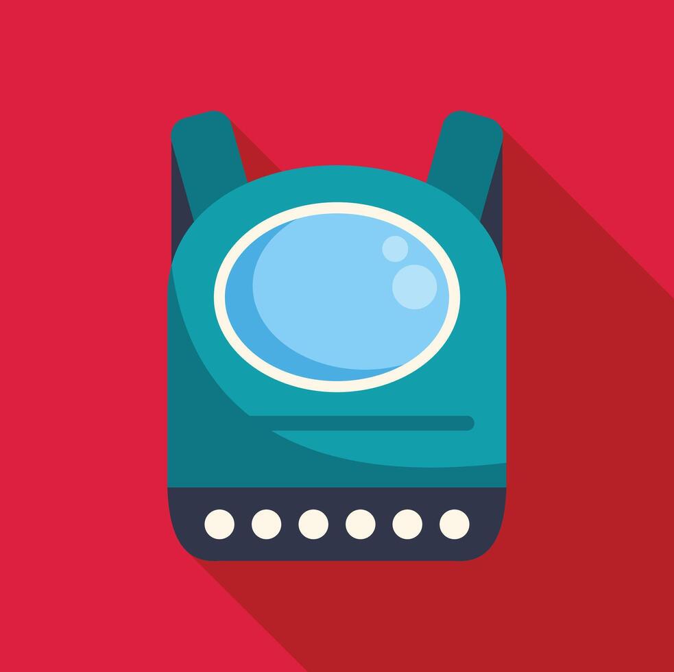 Turquoise bulletproof vest offering protection and safety on red background vector