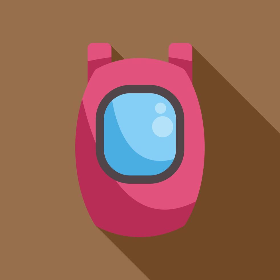 Pink astronaut helmet showing glass visor with bubbles floating inside vector