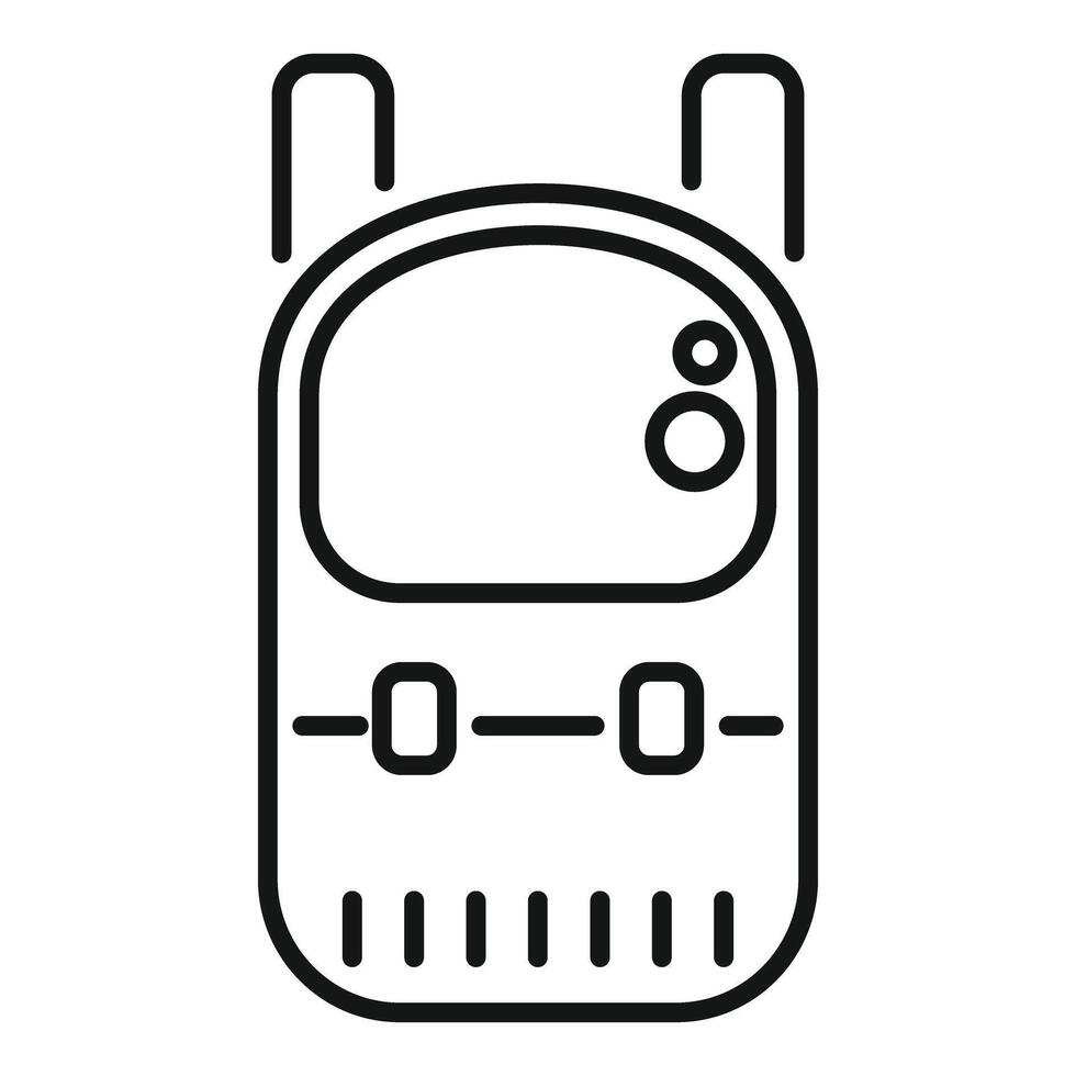 Portable radio transceiver communicating with double antenna for emergency situations vector