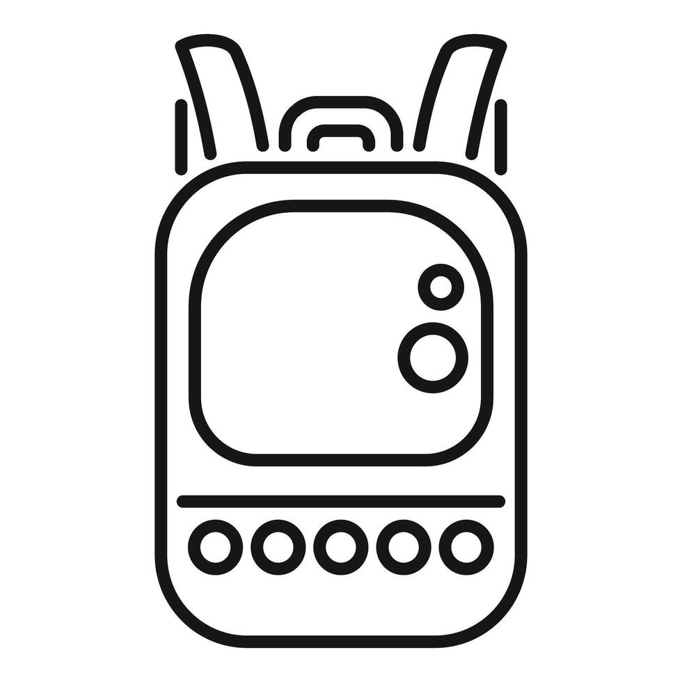 Backpack with buttons and rounded corners representing modern travel gear vector