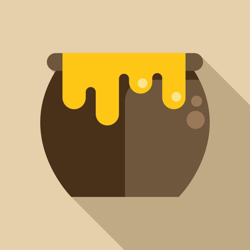 Honey dripping from a clay pot, a sweet and viscous treat vector