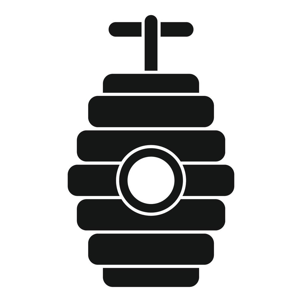 Beehive with round entrance and handle for beekeeping and honey production vector