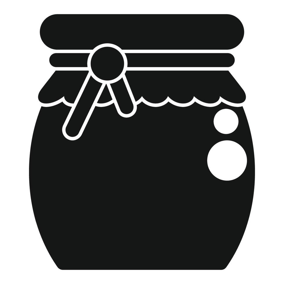 Closed jar of honey or jam with decoration and label vector
