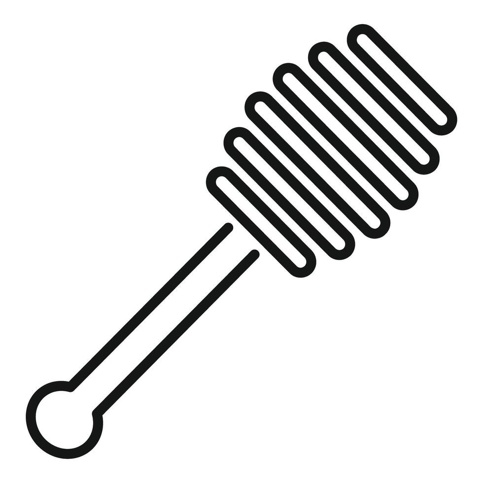 Honey dipper stick with grooved head for drizzling sweet nectar vector
