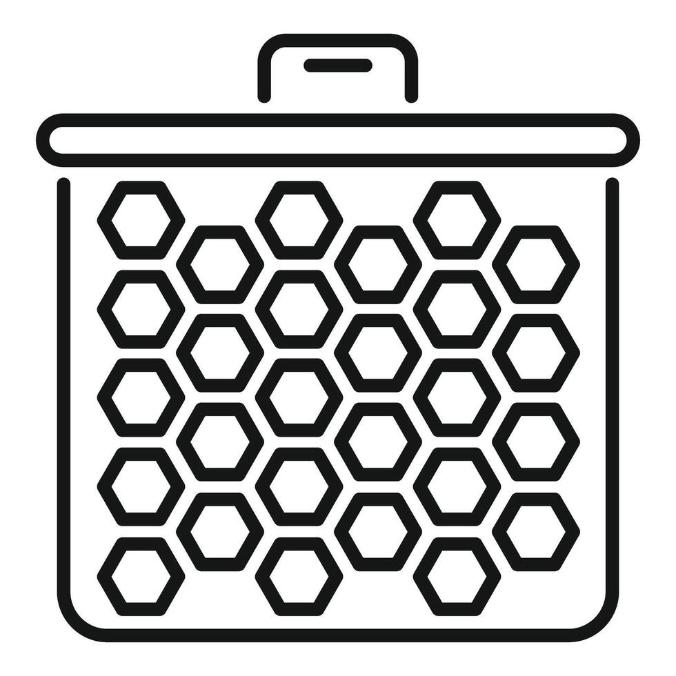 Car cabin air filter with hexagon pattern ensuring clean airflow vector