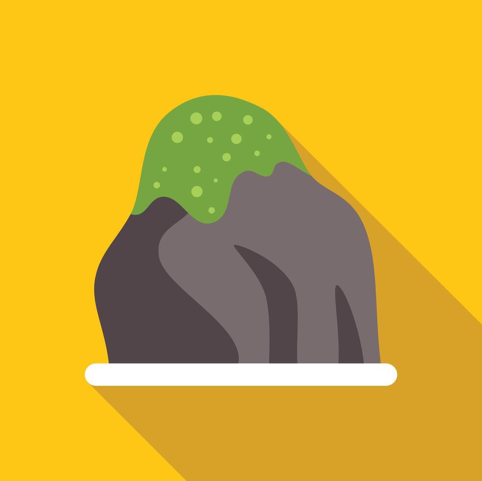 Moss growing on rock with yellow background vector