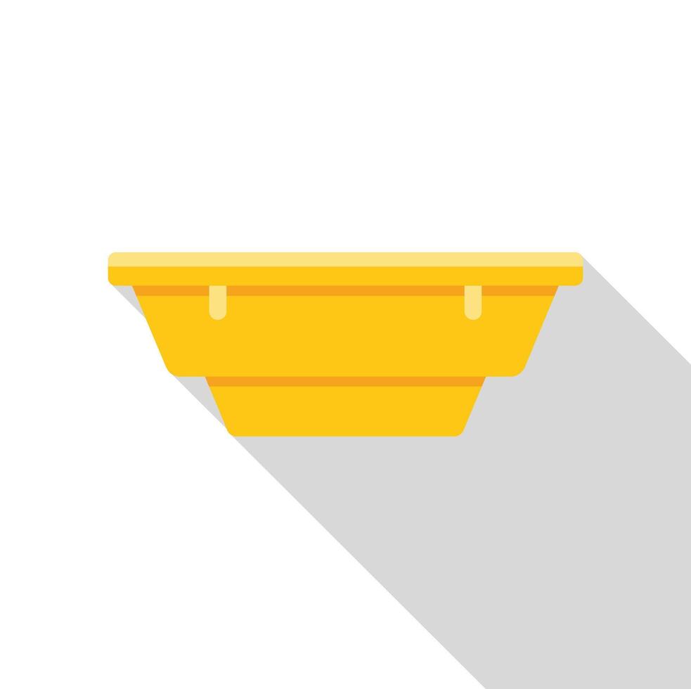 Yellow plastic food container with long shadow vector