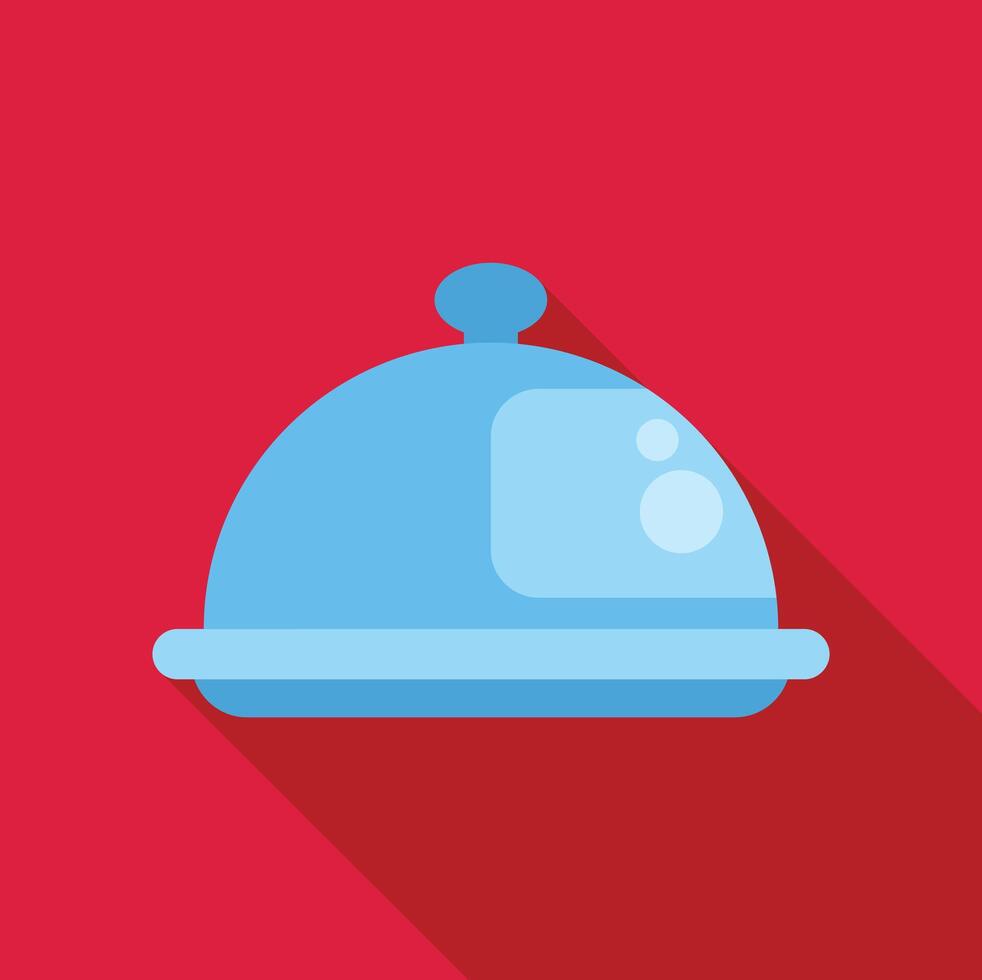 Covered food tray keeping food warm on red background vector