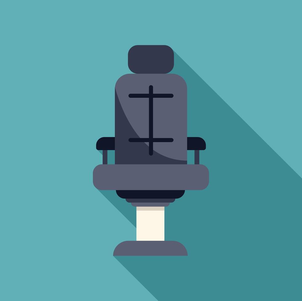 Modern office chair rotating on teal background with long shadow vector