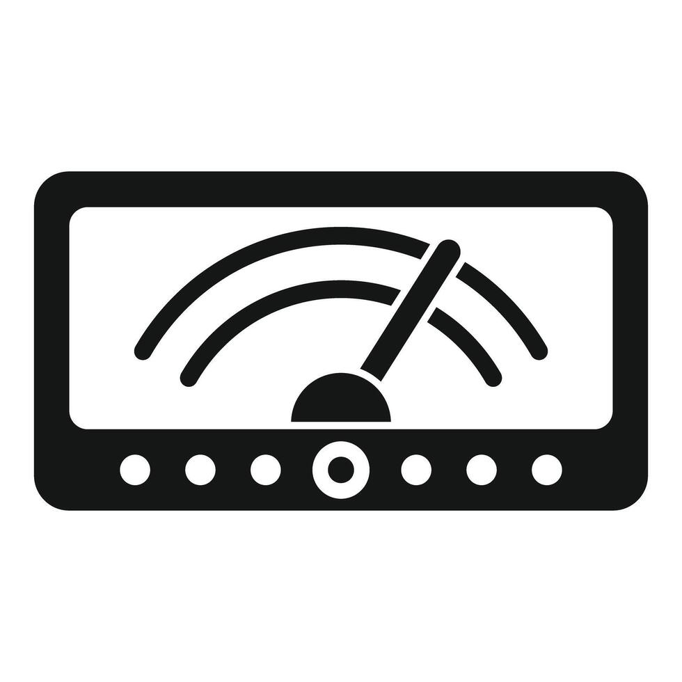 Performance monitor showing speedometer with arrow pointing high speed vector