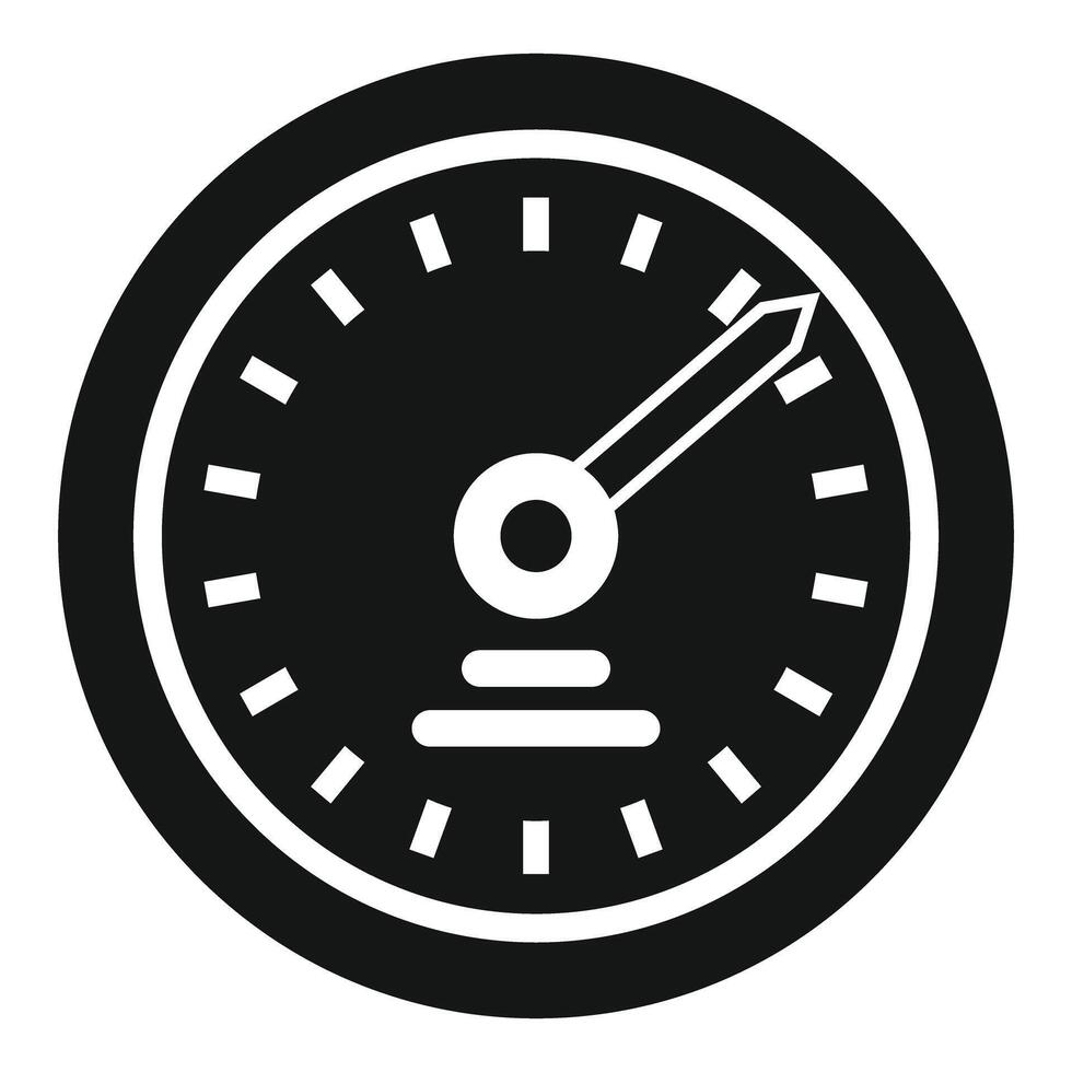Round manometer measuring pressure with needle pointing high value vector