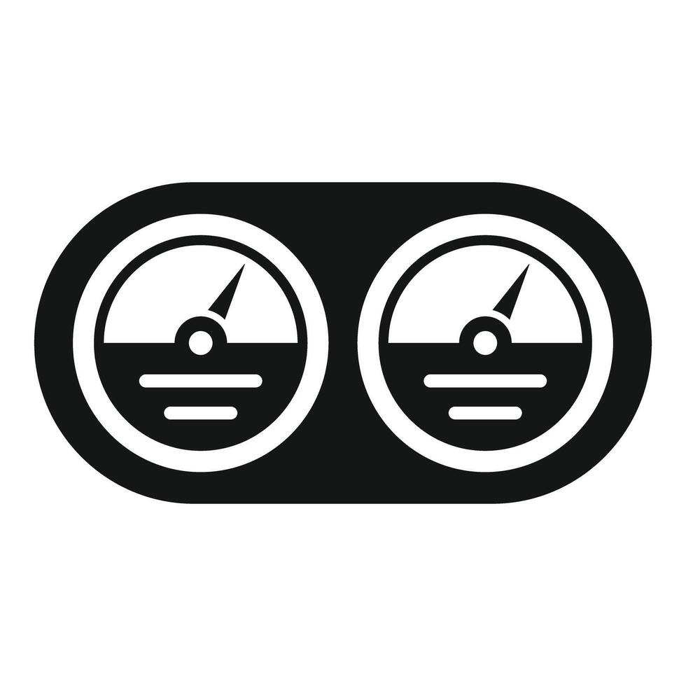 Control panel with two round analog gauges showing performance indicators vector