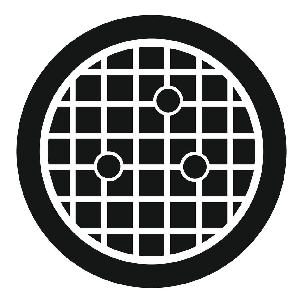 Radar showing three objects approaching inside a circle icon vector