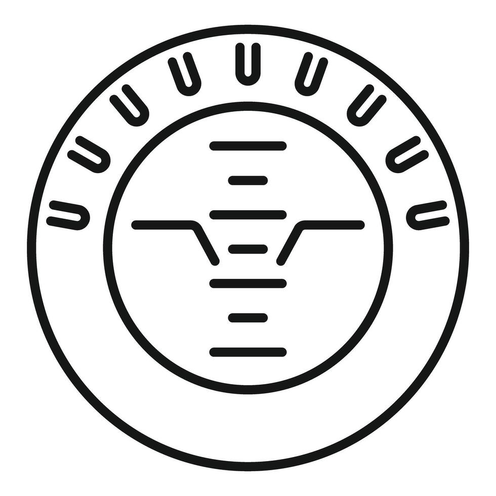 Sensor icon showing data processing and analysis in circular design vector