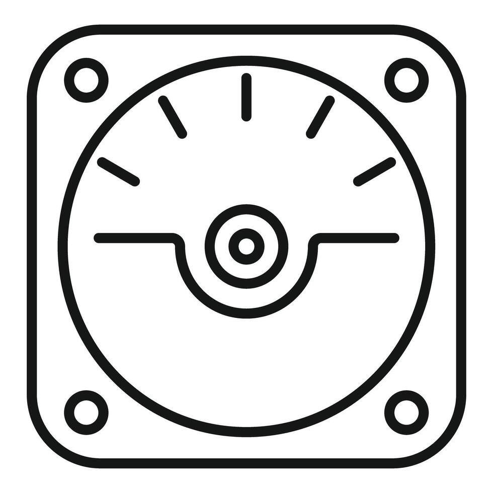 Analog gauge meter with circular scale and needle showing measurement vector