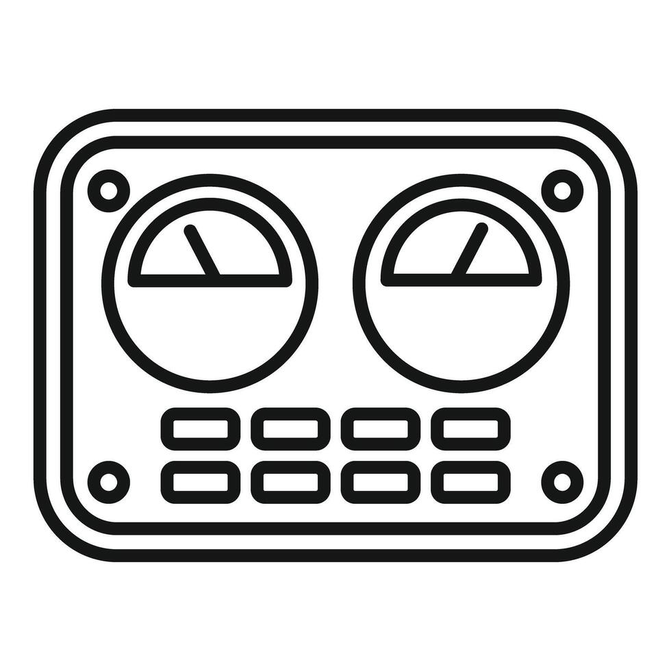 Control panel with buttons and indicators showing monitoring and measurement vector