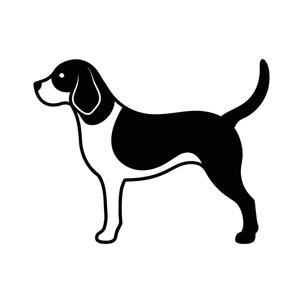 beagle dog silhouette vector