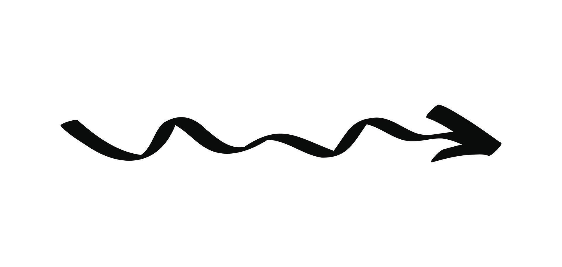 pencil-drawn doodle arrow isolated on a white vector