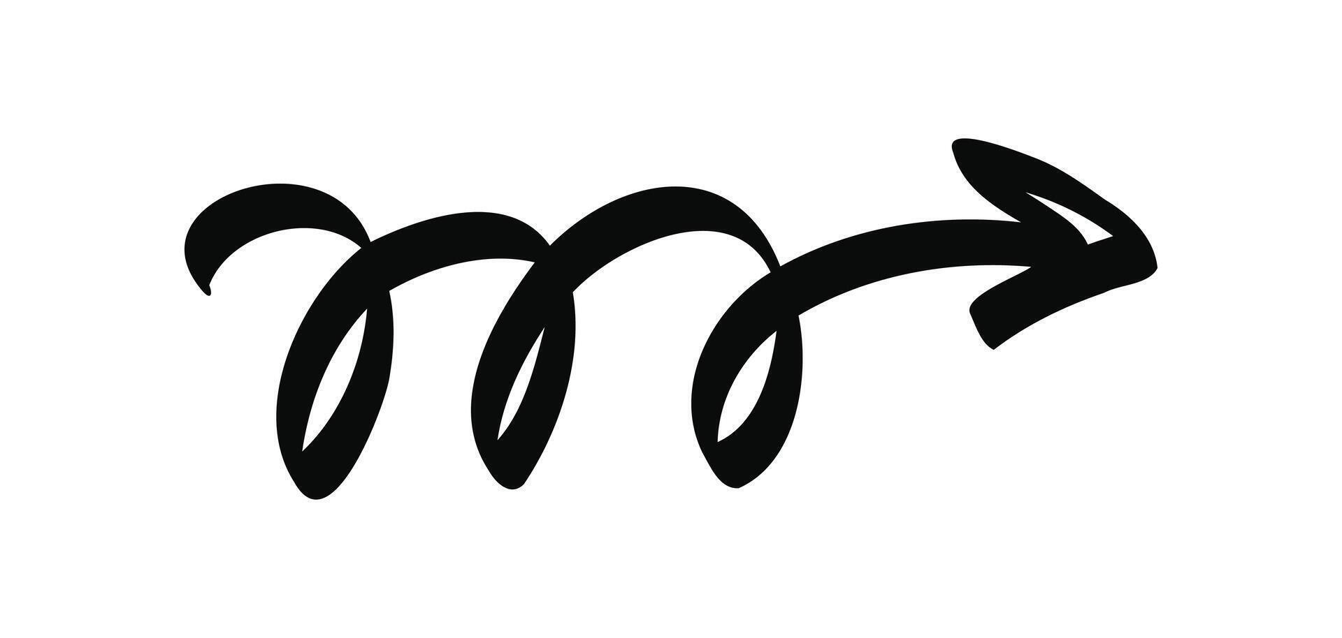 Simple hand drawn doodle arrow isolated on a white vector