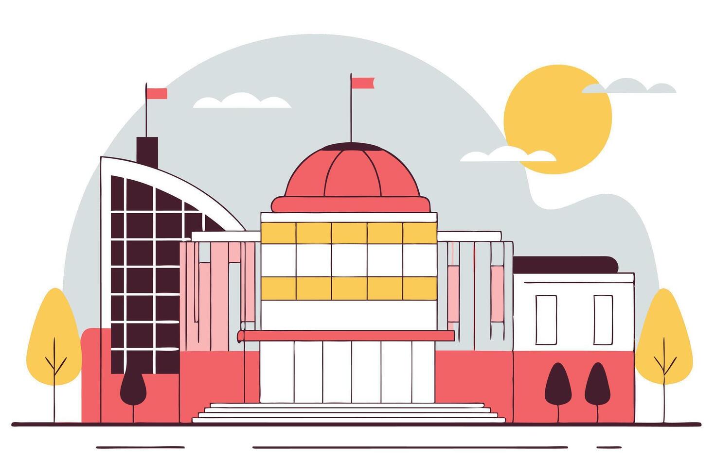 city hall concept illustration art on white background vector