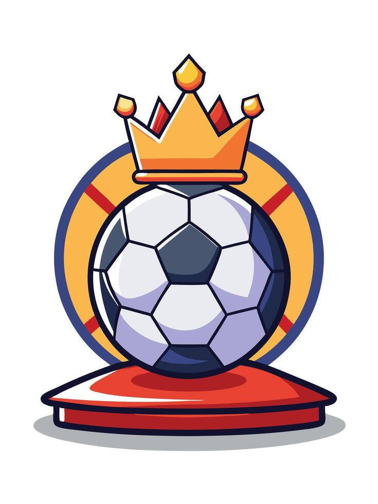 Realistic football soccer ball with crown ilustration on white background vector