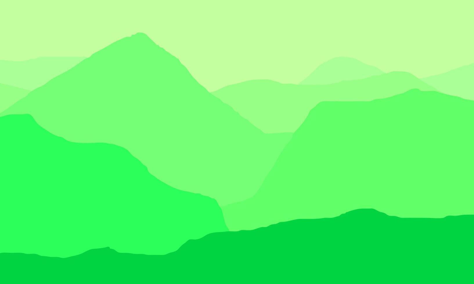 illustration of fresh green mountain scenery vector
