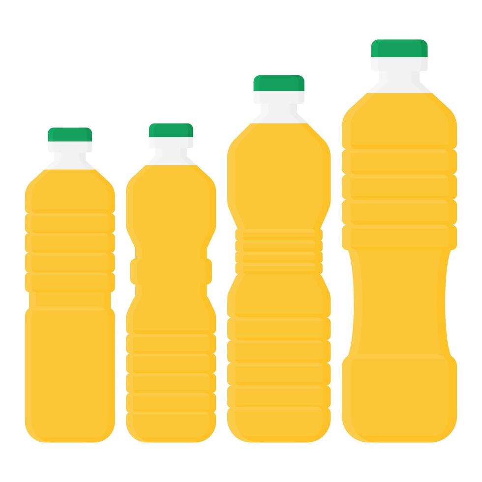 Cooking Ingredients Oil Bottle. Full Oil Bottle. Oil Container Element. vector