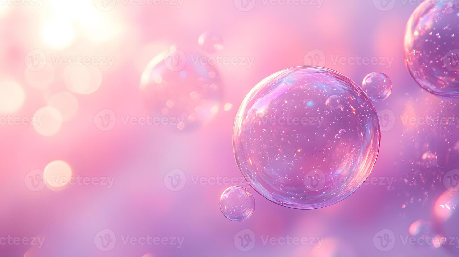 Iridescent soap bubbles float in pastel sky with rainbow reflections, creating magical atmosphere through translucent spheres and holographic effects in delicate macro photography. rainbow photo