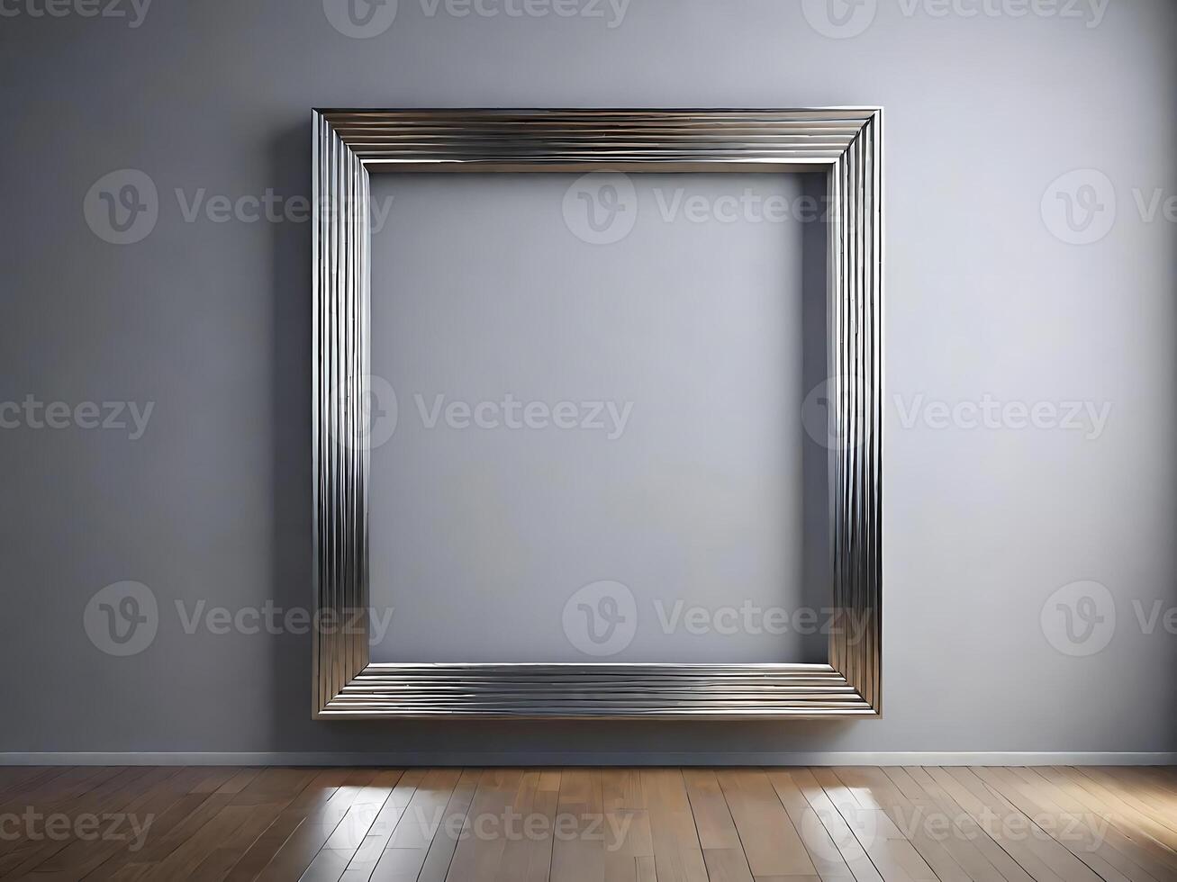 Elegant and simple, elegant minimalist silver square frame for signage or advertising space. photo