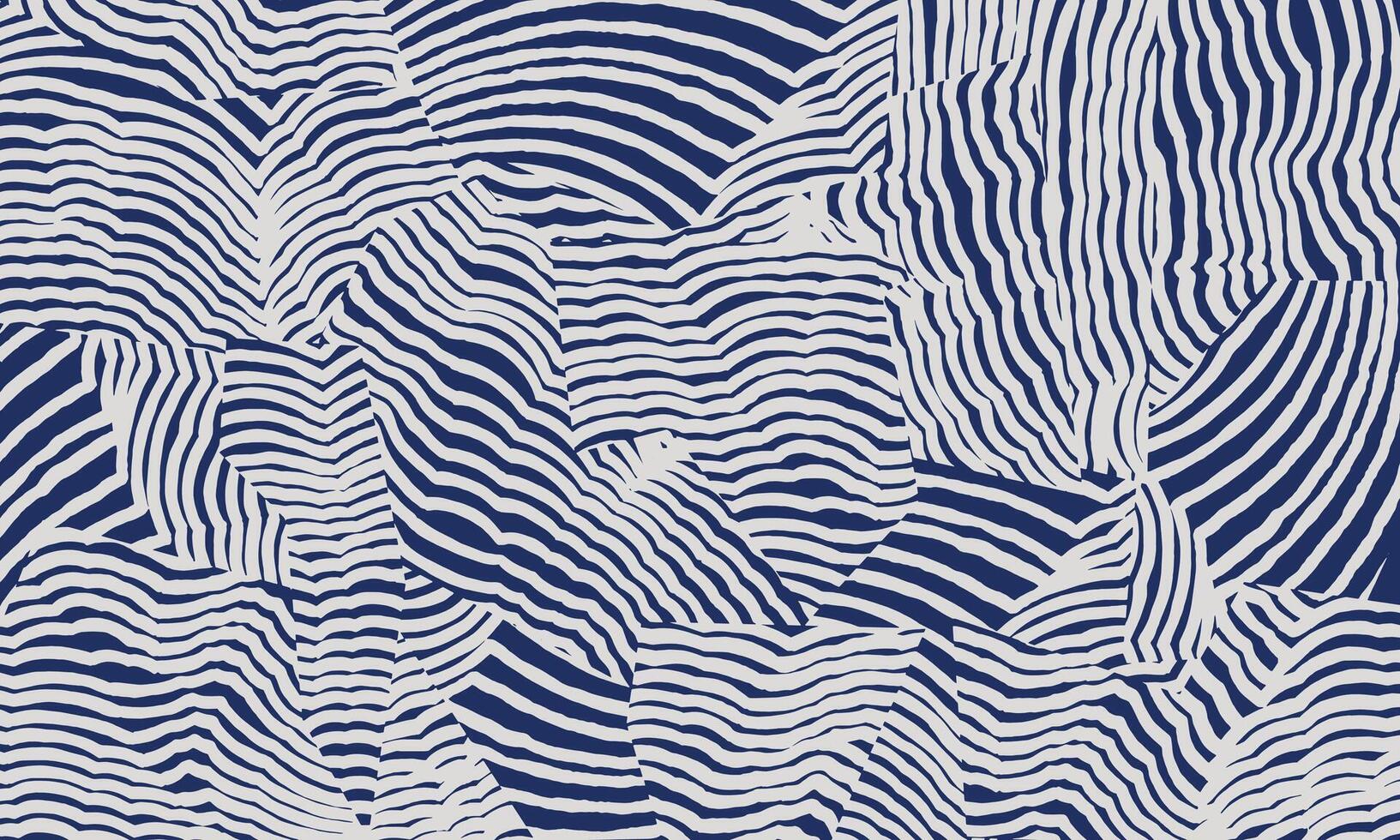 Crafted Hand drawn brush line abstract wave patchwork pattern, Japanese and Ethnic folk wood carving, engraving, basketry surface texture design, oriental graphic for textile, carpet vector