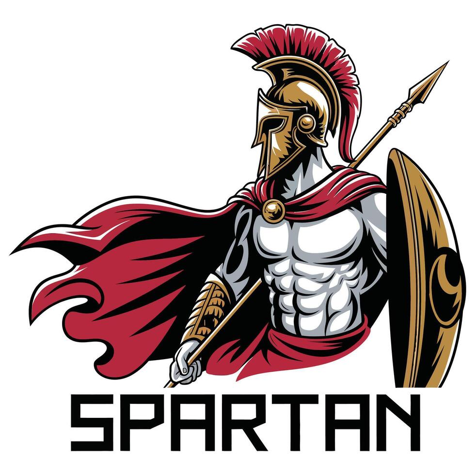 Striking Spartan Design on White. vector