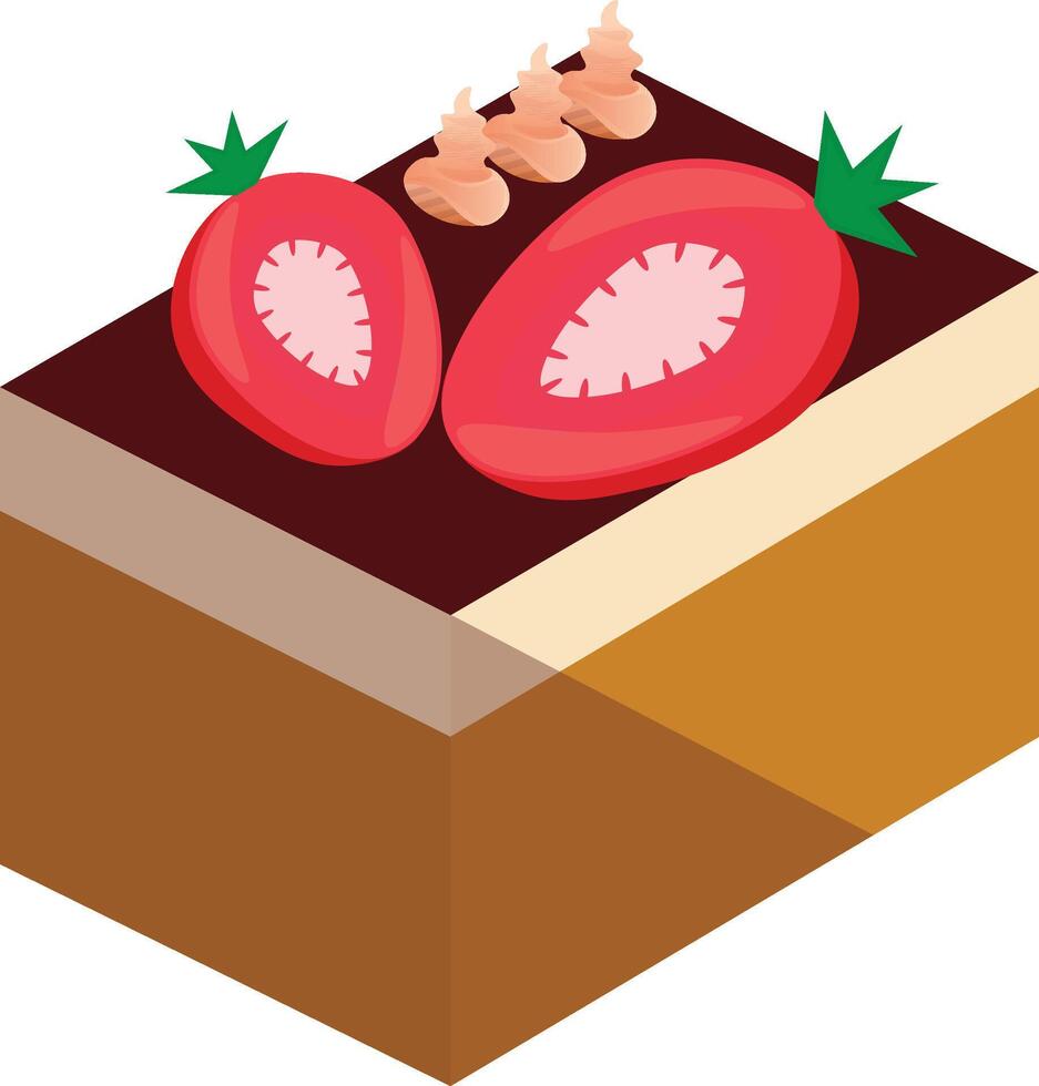 strawberry cake sweet vector