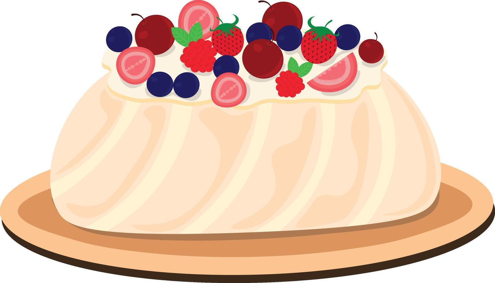 Pavlova Traditional Dessert vector