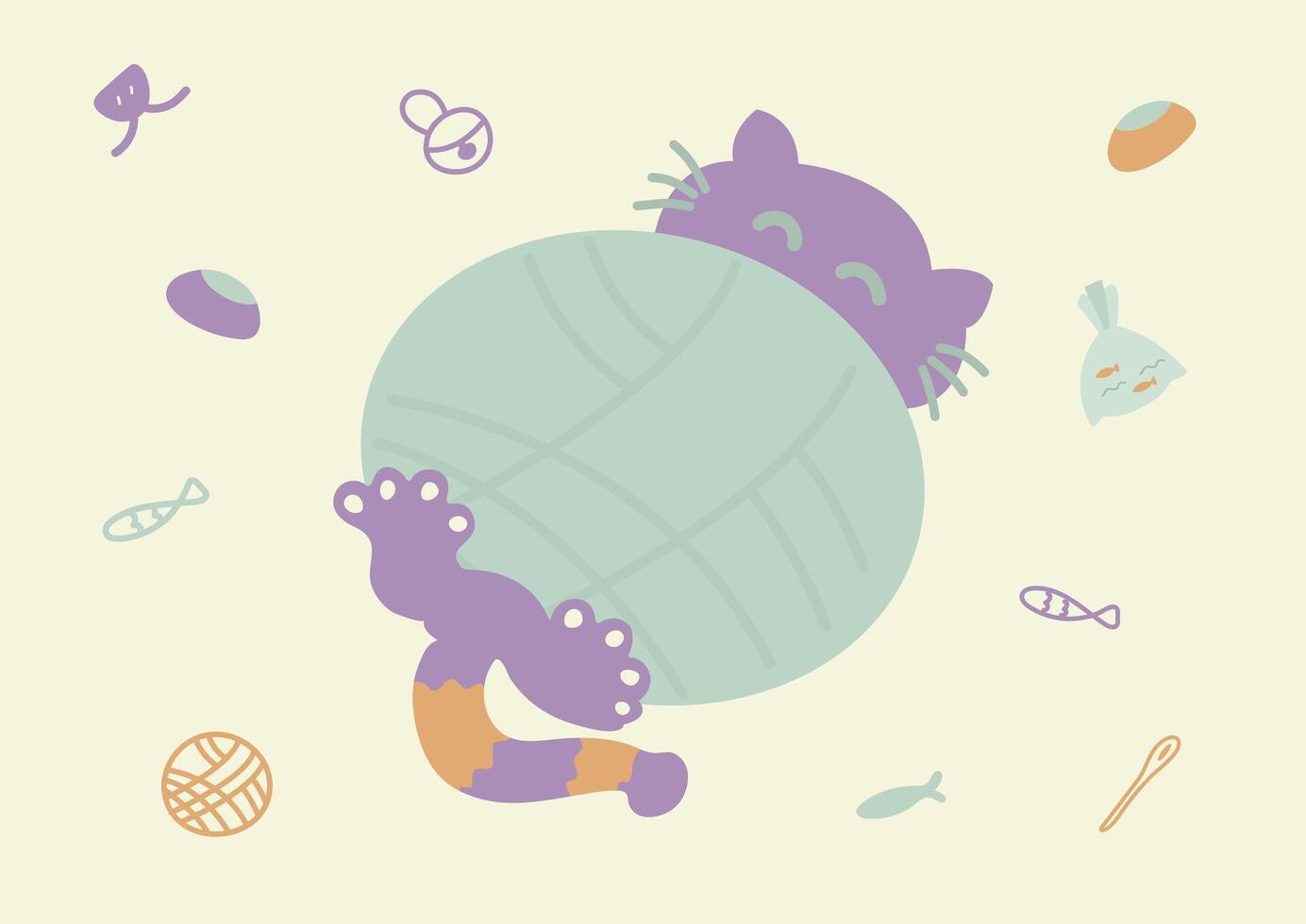 animal cartoon banner with cat on background vector