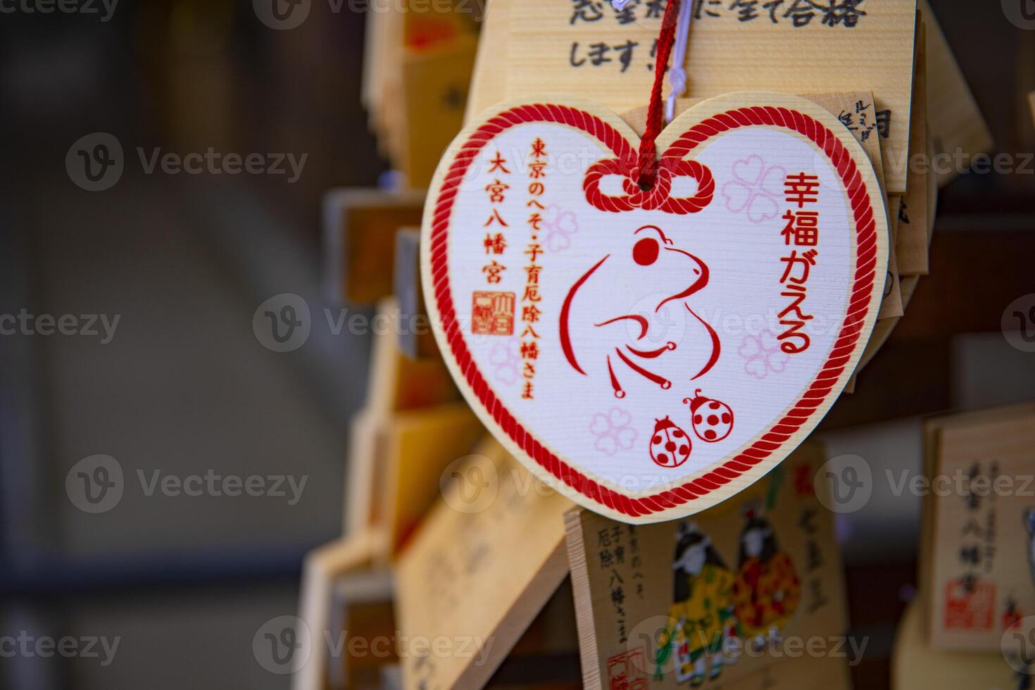 Votive tablets at Oomiya hachiman shrine in Tokyo photo