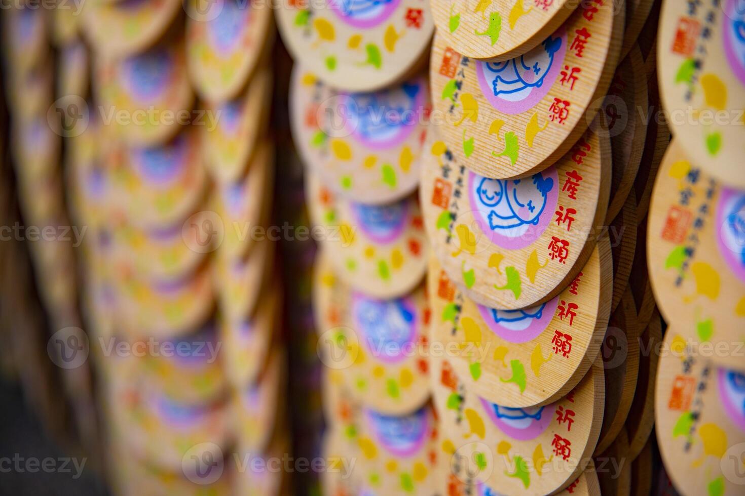Votive tablets at Oomiya hachiman shrine in Tokyo photo