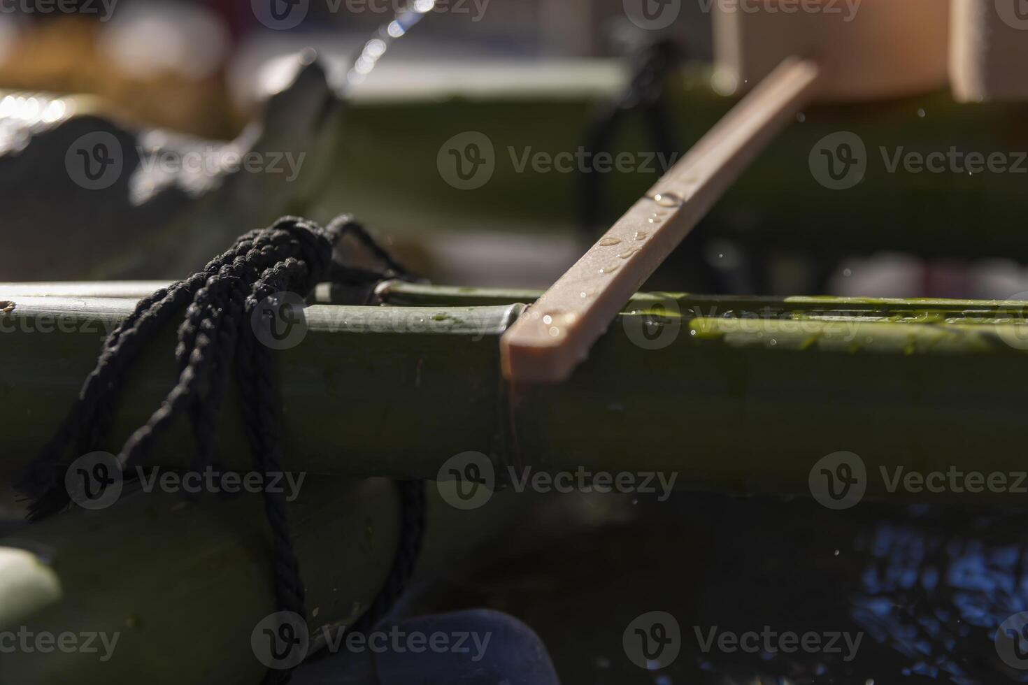 A fountain at Kameido Tenjin shrine in Tokyo close up photo