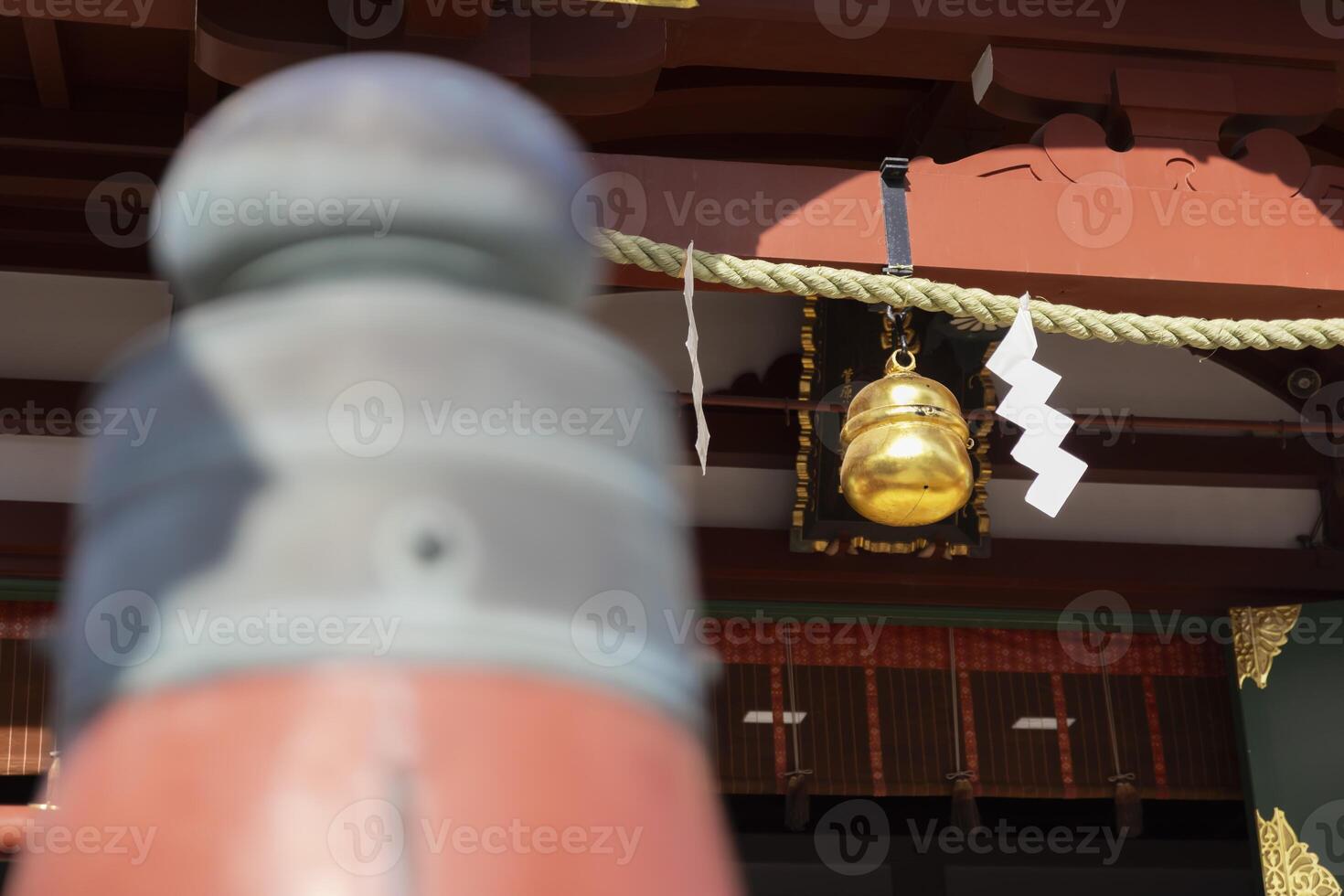 A sacred rope at Kameido Tenjin shrine in Tokyo photo