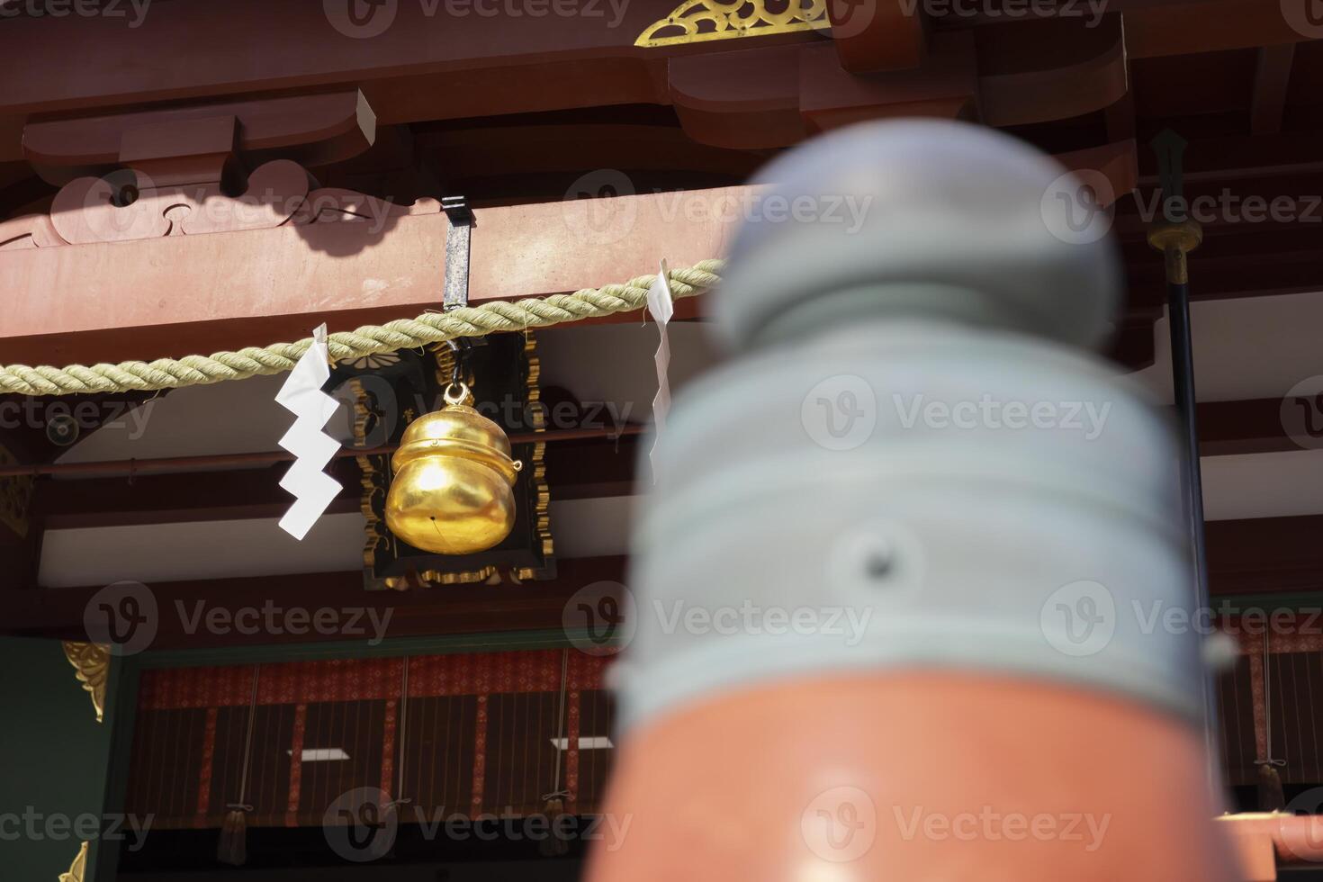 A sacred rope at Kameido Tenjin shrine in Tokyo photo