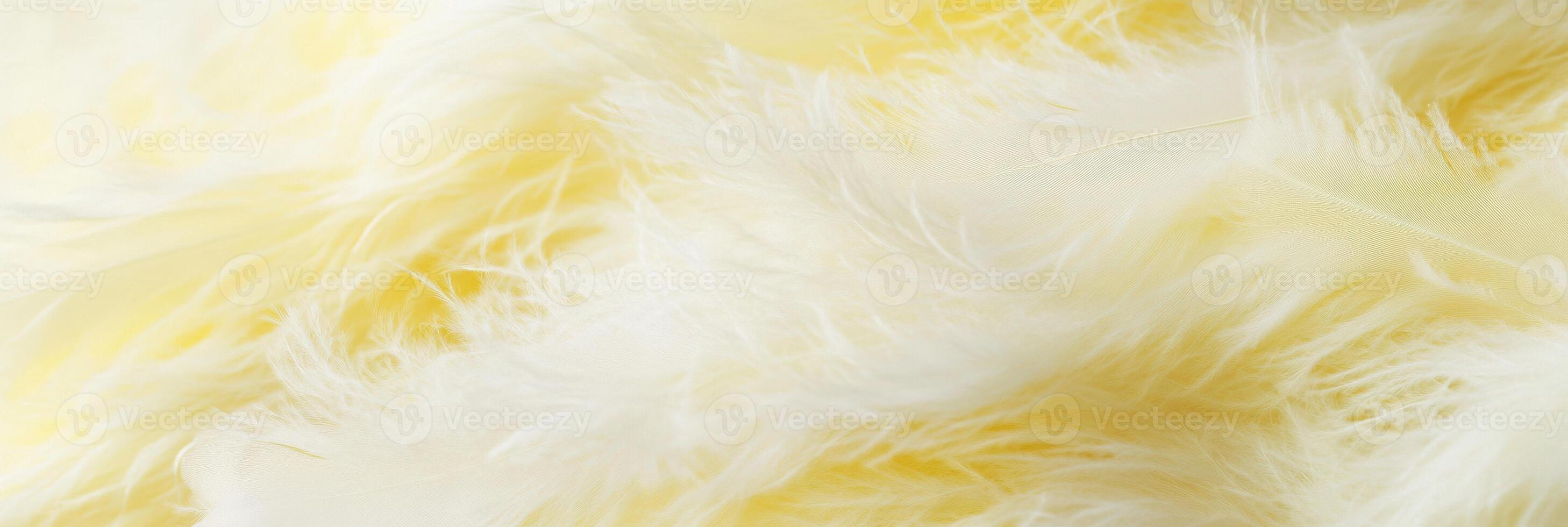 Close-up of soft yellow feathers creating a fluffy textured background photo