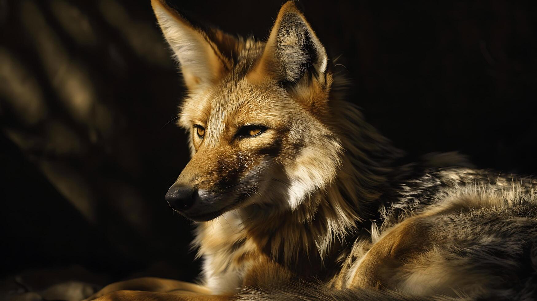 Close-up Portrait of a Coyote with Striking Features and Beautiful Fur, Capturing the Essence of Nature and Wildlife in a Stunning Natural Habitat photo