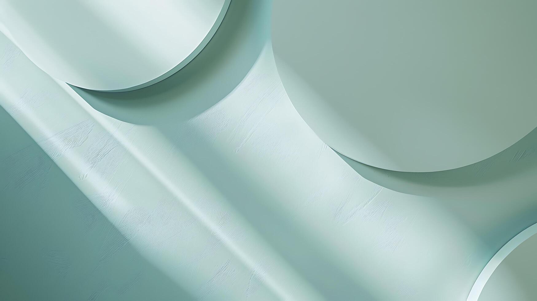 Abstract composition of minimalist design featuring soft pastel circular shapes on a textured surface with soft lighting creating gentle shadows and depth photo