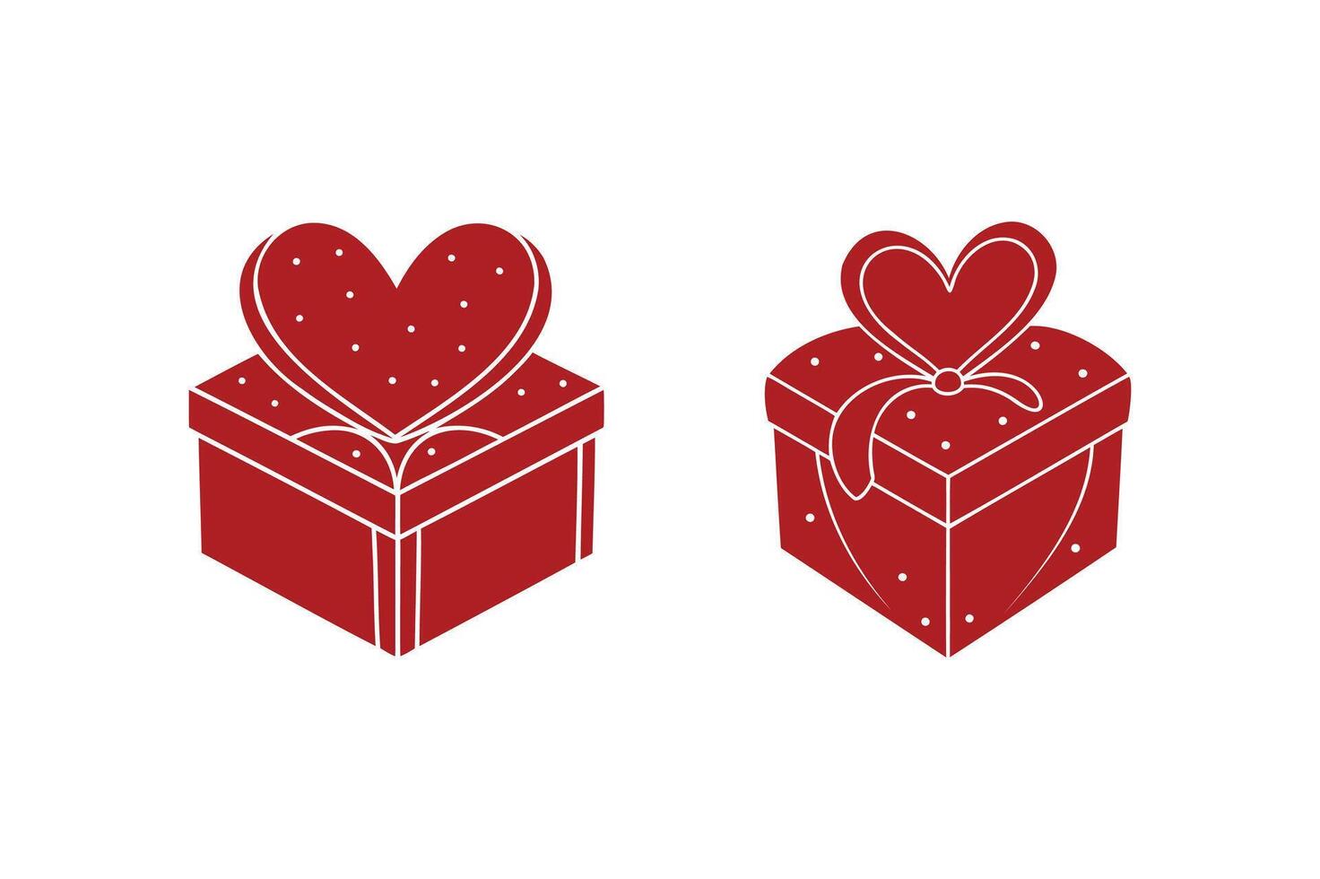 Set of Cute Valentine's Day Gift Box Illustration for Romantic Design Projects vector