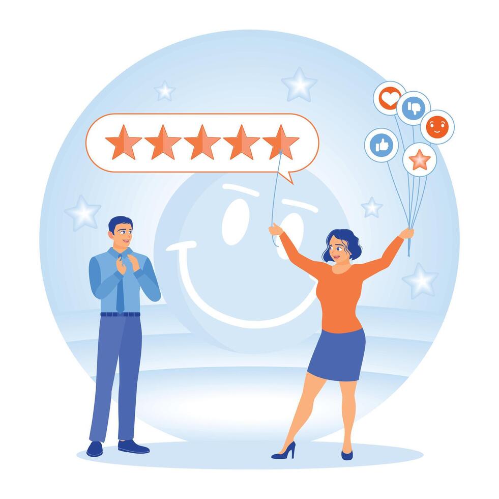 Customers have provided 5-star ratings and positive feedback. vector