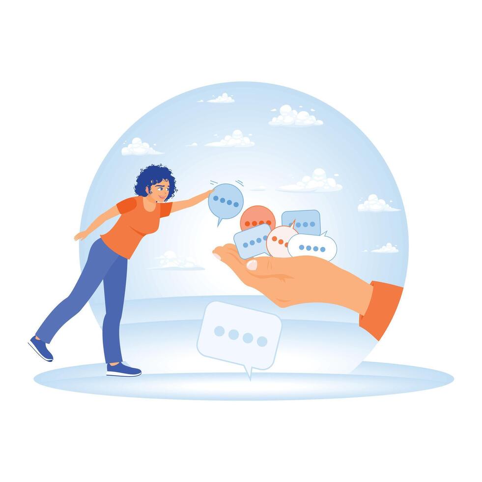 Speech bubble feedback that entrepreneurs give to managers. vector