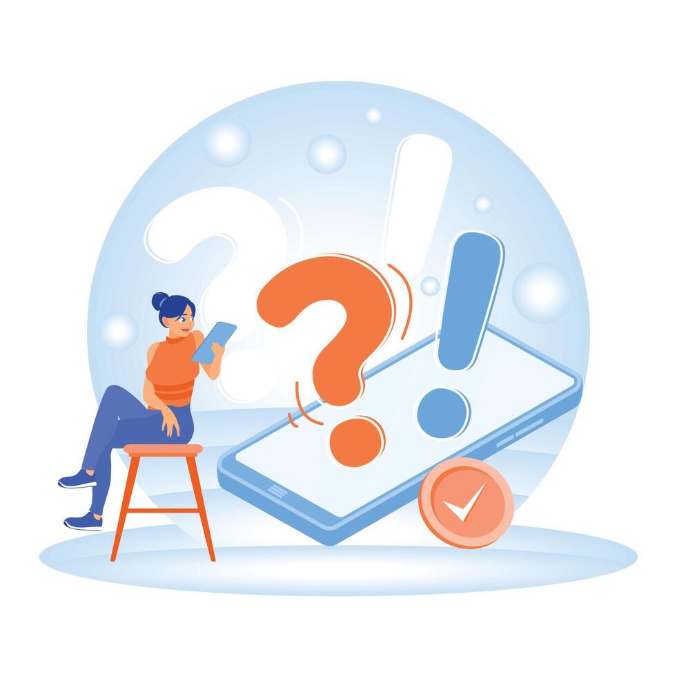 The concept of feedback considering decisions in smartphones. vector