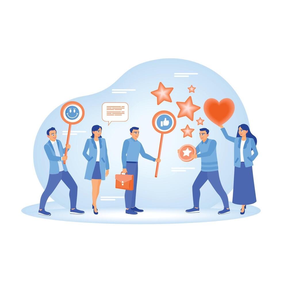 User experience and client satisfaction with emoticons. vector