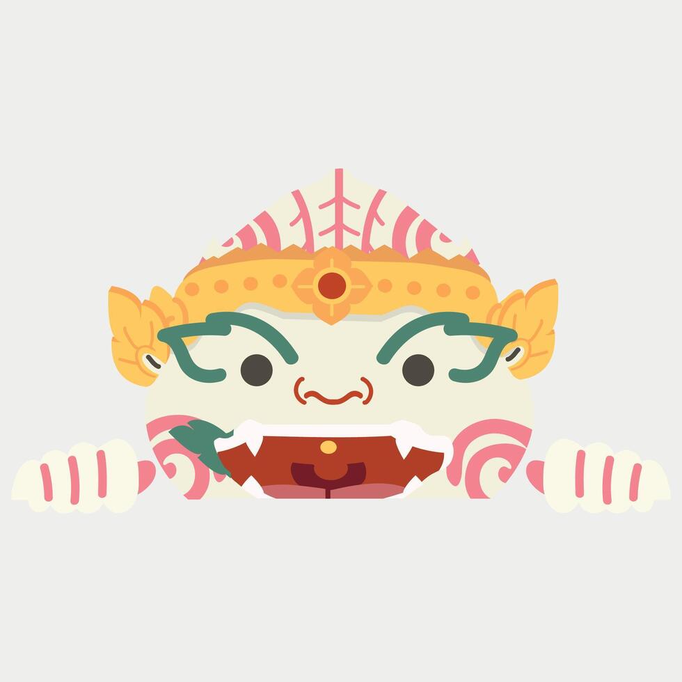 Head Hanuman Thai character banner vector