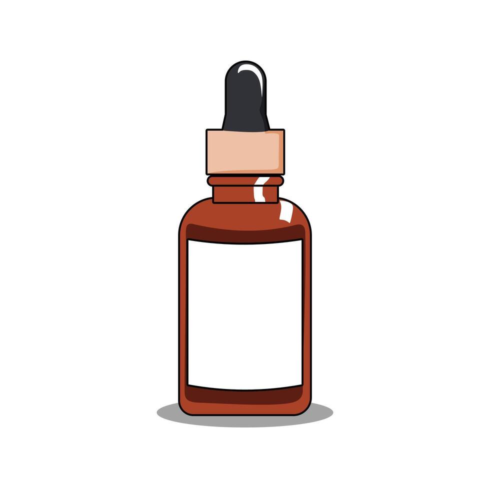 serum bottle illustration and serum bottle icon design with white background vector